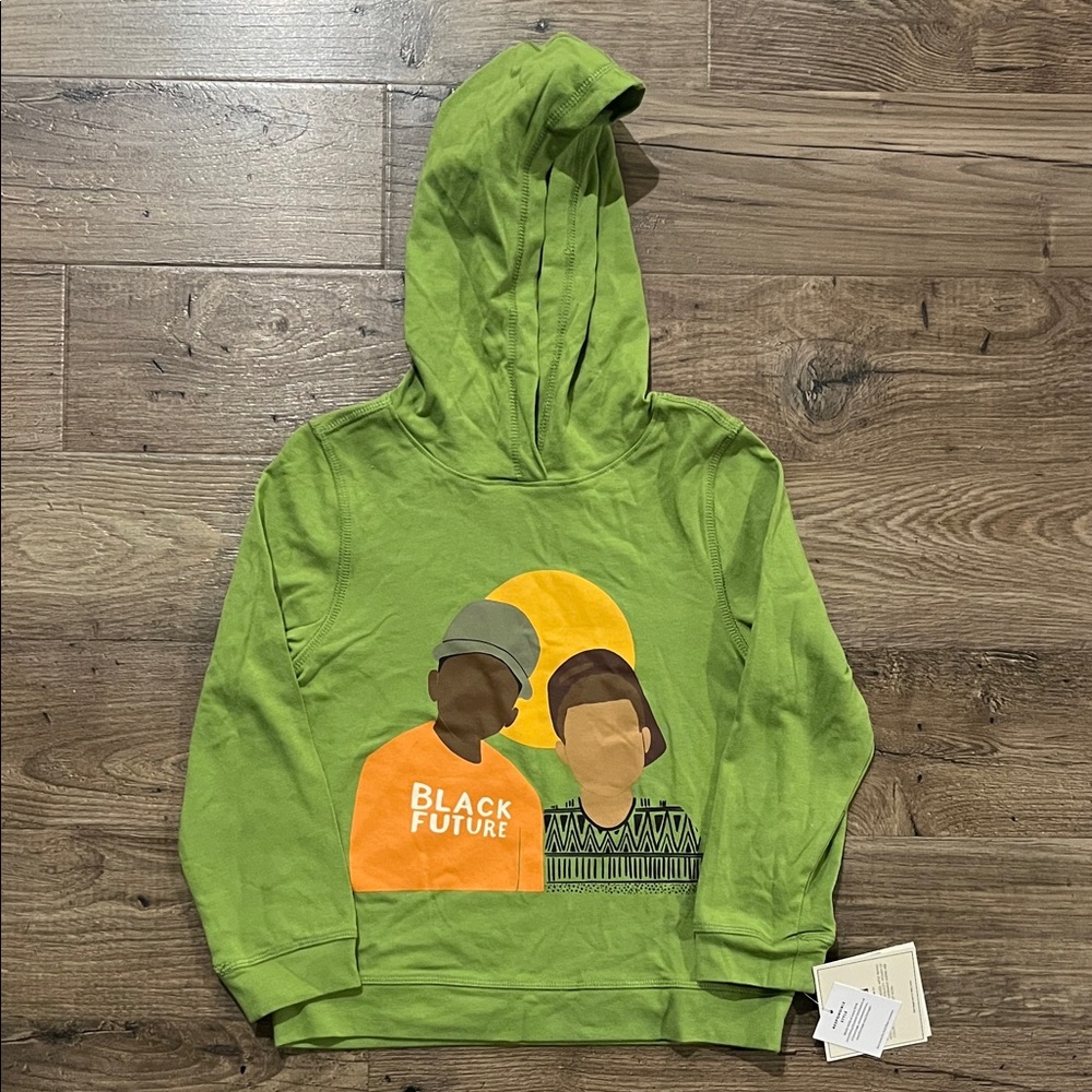 Kids Green Hoodie with Graphic Design